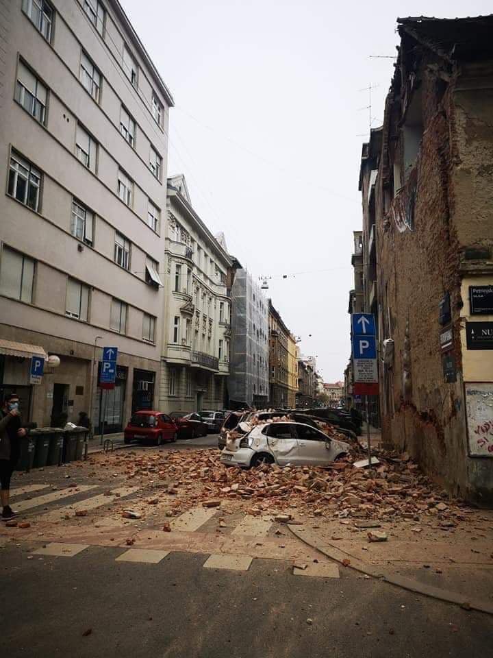 Zagreb, Croatia - Earthquake amid coronavirus crisis